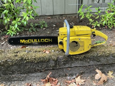 1970 s Mcculloch Mac 10-10 Chainsaw Right Side Start Runs - Video