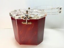Florida Handbag Miami 1950, Lucite Octagon Box Purse Carmel w/ Clear Diamond Top
