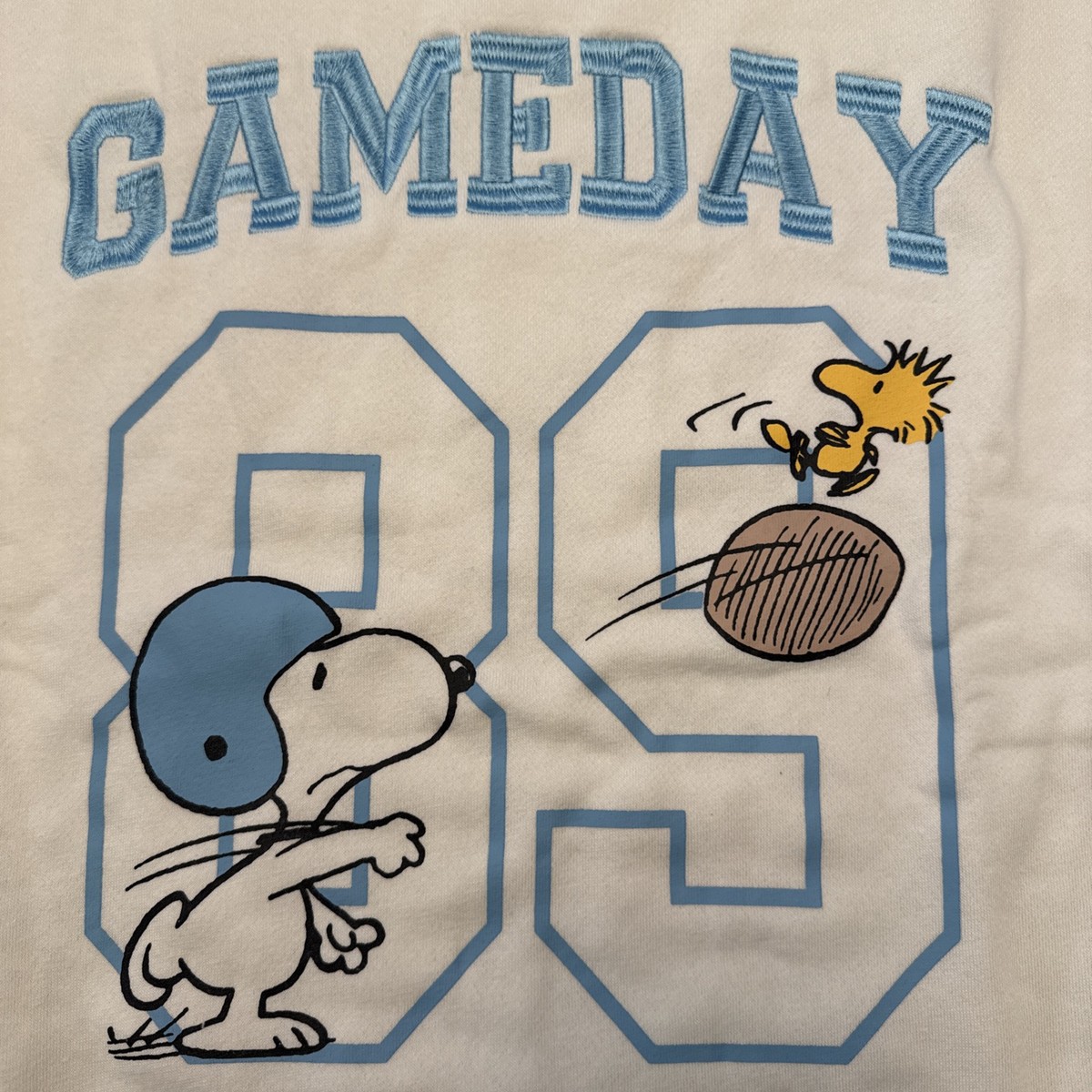 PEANUTS X Forever 21 Snoopy Gameday 89 Football Pullover, NWT Size