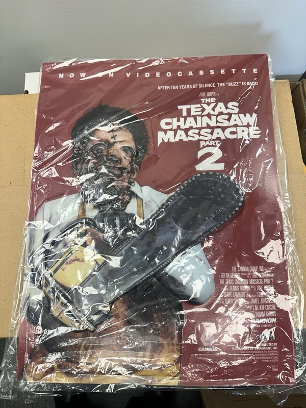 Texas Chainsaw Massacre Part 2 3D Light Box Video Store Display Insert–Rare 1986