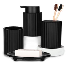 Bathroom Accessories Set, 4 Pcs Glass Bathroom Accessories Sets Complete W/Soap