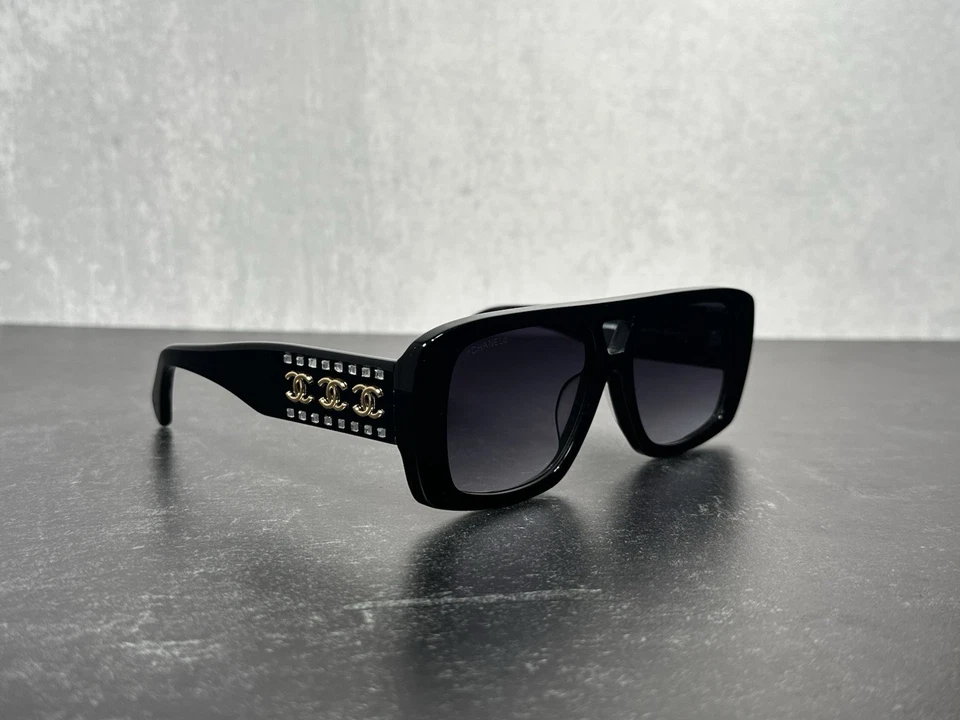 NEW CHANEL 9160B AVIATOR SUNGLASSES 622/S6 BLACK w/GRAY LENS 9160! SHIPS TODAY! - Image 3 of 4