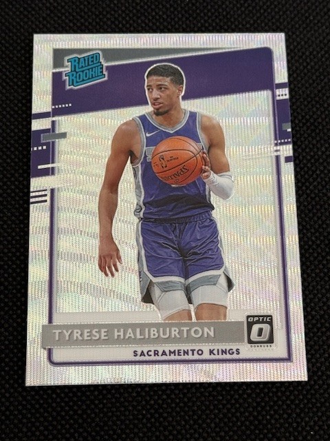 2020-21 Donruss Optic #162 Tyrese Haliburton RC Rated Fanatics Silver Wave