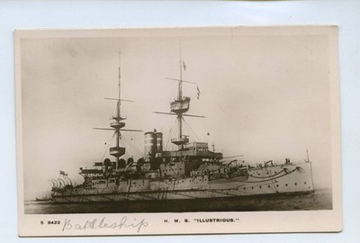 HMS Illustrious 1898 Royal Navy Original Vintage Postkarte unbenutzt