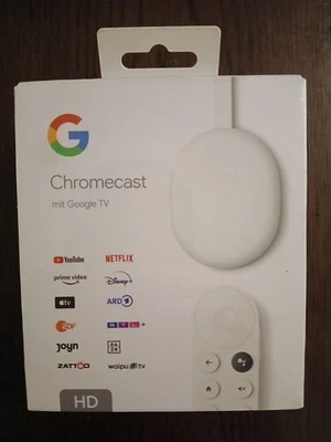 Google Chromecast 4. Generation Neu und OVP (versiegelt) mit App Menü - Bild 1 von 2