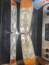 1999-2006 GMC Sierra 1500 2500 Yukon XL w/Bumper Lamps Headlights Pair OEM Set