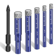 6 Pcs Diamond Drill Bit Set for Porcelain, Tile, Ceramic, Pots, Glass,...