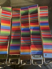 Handmade Faux Leather Keychains  Rainbow Pattern