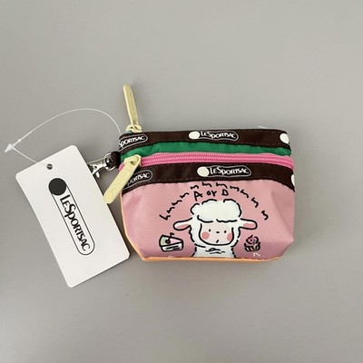 Lesportsac Sheep Iris 2zipper Keychain Pouch NWT 