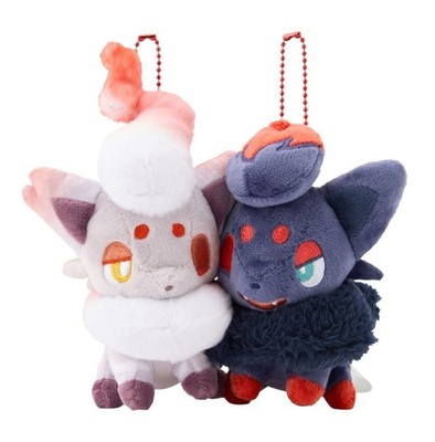 Pokemon Center Original Magnetic Plush Keychain Zorua & Hisuian