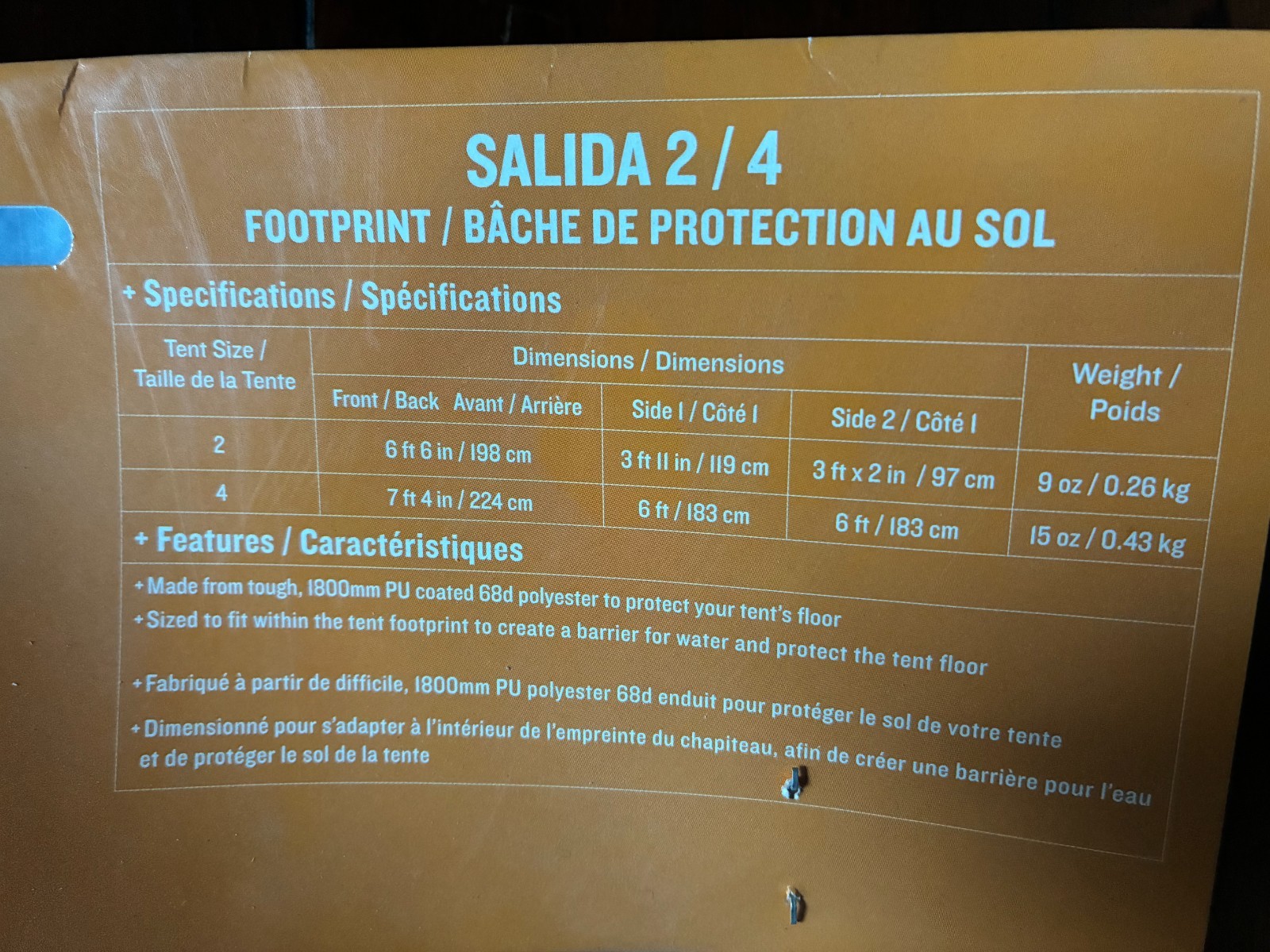 NWT Kelty Salida 2 Tent Footprint