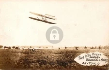 Two Men Flight Wright Brothers Dayton Ohio 1910s RPPC Photo Postcard COPY