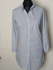 ​CARINA RICCI Italy Blue White Stripe Polka Dot Shirt Dress Tunic Size M