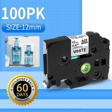 100X TZe-231 TZ-231 For Brother P-Touch 12mm White Standard Laminated Tape