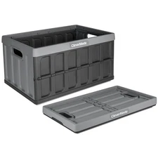 Collapsible Storage Bins - Stone 1 Pack 46L Stackable Containers Heavy Duty