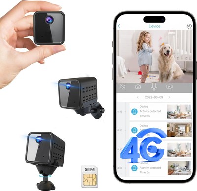 2K Cellular Security Camera, No WiFi Camera SIM Card Included, Not Black 