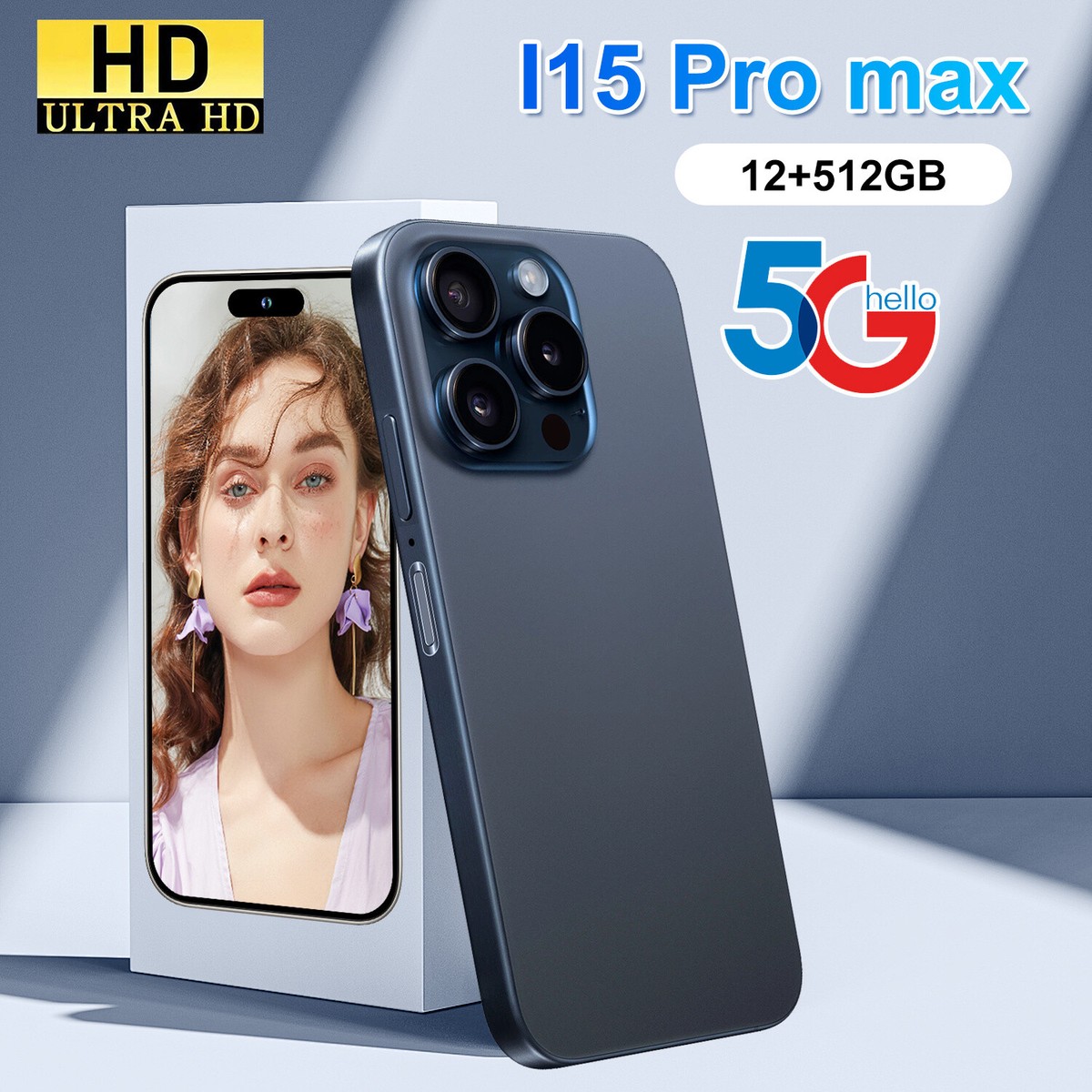 Smartphone 6.8 HD Screen 12GB+512GB 5800Mah Android 13 Dual Sim 