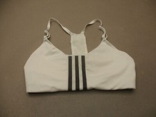 ADIDAS Size S Womens White Unlined Wireless Pull On Racer Back Sports Bra 6R