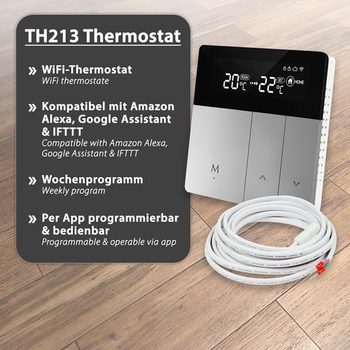 Electric Underfloor Heating Infrared Set Thermostat Laminate Vinyl Parquet A Hdf - Picture 16 of 50