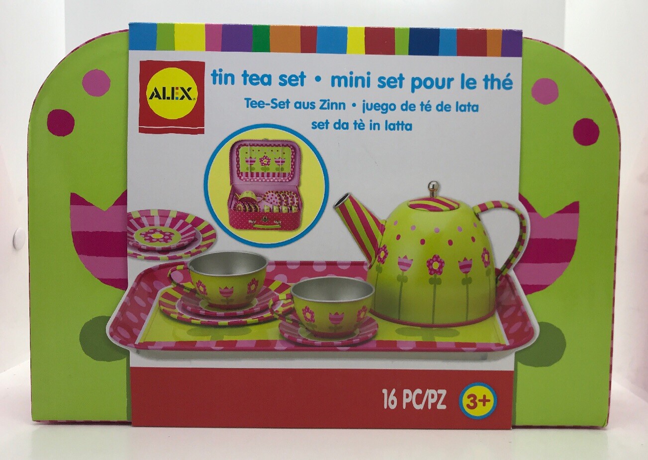 Pretend Tin Tea Set Great for Indoor or Outdoor Tea Parties 