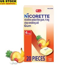 Nicotine Gum 4 Mg Stop Smoking Aid Fruit Chill Flavor 20 Count Chewing Gum New