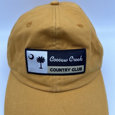 Coosaw Creek Hat Cap Strap Back Country Club Yellow Golf Golfer