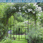 Metal Garden Arch with Double Gates Outdoor Arbour for Climbing Plants and Roses