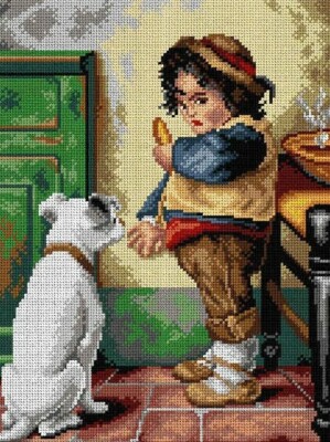 ''It's Mine!''  Printed Canvas or Threads Kit for Needlepoint Orchidea 2922J