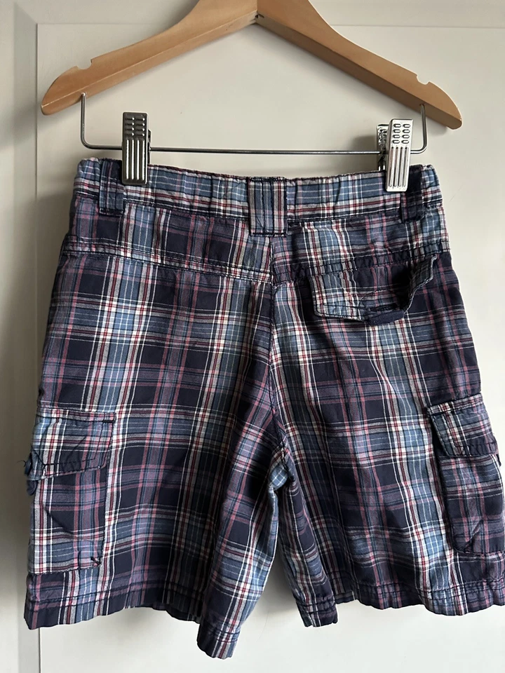 Pantalones Cortos Kitestrings by Hartstrings Talla 4 Niños Azul Rojo Algodón a Cuadros Foto 2 de 4