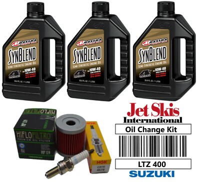 Suzuki LTZ400 Oil Change Kit NGK Spark Plug Filter Arctic Cat DVX LTZ 400 KFX