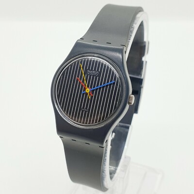 1984 Rare Swiss Womens Swatch Lady Watch, Colorful Watch Hands