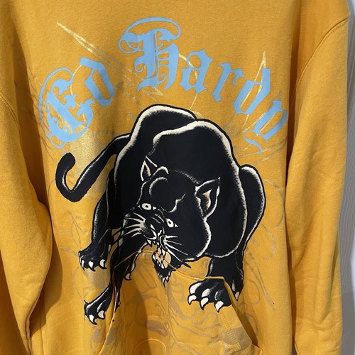 Sudadera con Capucha Ed Hardy Y2K Pantera Negra Tatuaje Amarilla Elige Tu Talla Nueva con Etiquetas - Imagen 2 de 6