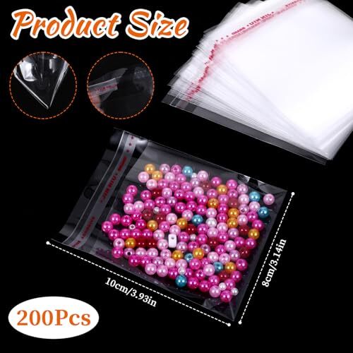 200PCS Cookie Bags Self Sealing Bags Cookie Bags for Gift Giving Clear Candy ... - Picture 2 of 8