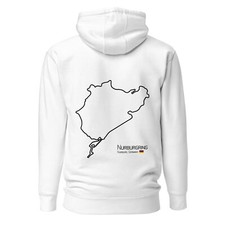 Nurburgring Unisex Hoodie Soft Cotton Blend S-XXL White New