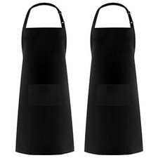 Paquete de 2 delantales de cocina con pechera ajustable y bolsillos