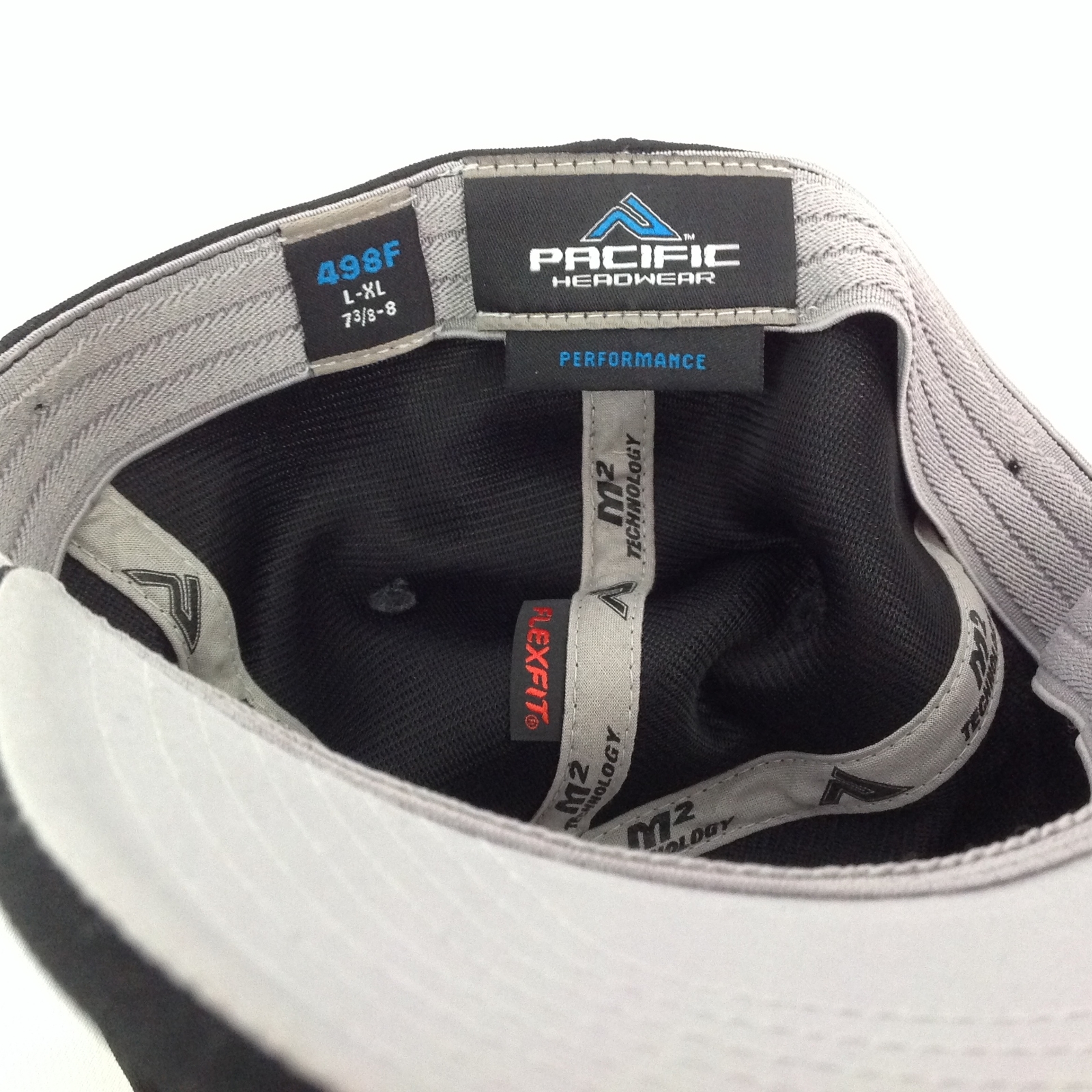 Pacific Headwear Performance Mens Black Baseball Hat Flex Fit Size LXL