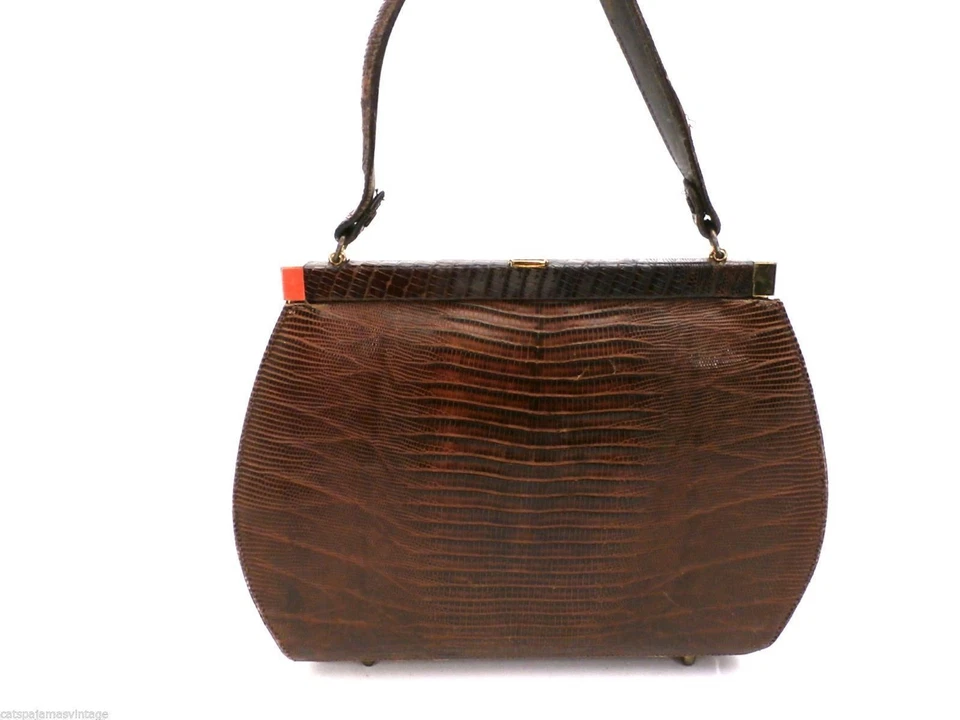 Lote de bolsos de mano vintage de piel de serpiente/lagarto Foto 3 de 4