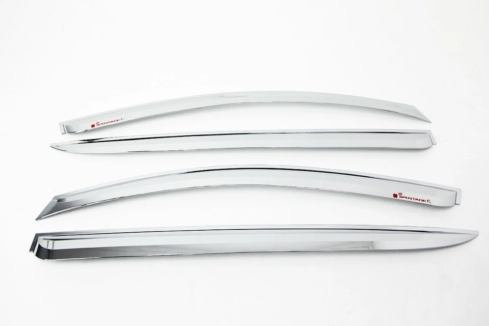 Visera de ventana cromada plateada puerta de ventilación SunRain A477 4P para Kia Sportage 2011~2016 Foto 2 de 4