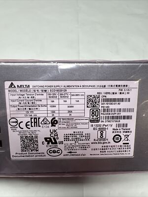 Delta ECD16020129 Switching Power Supply 100-120V 50/60HZ PLATINUM 80 Plus