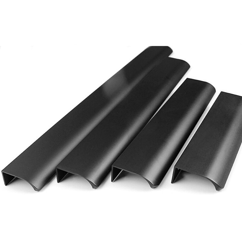 Modern Black Handles Kitchen Door Knobs Cupboard Wardrobe