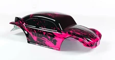 Custom Bug Body Muddy Hot Pink Shell for HPI Savage Flux HP 1/8 VW Baja Beetle