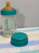 Vintage Teal Playtex Nurser Laxtex Nipple Drop In 4 oz Blue Baby Bottle