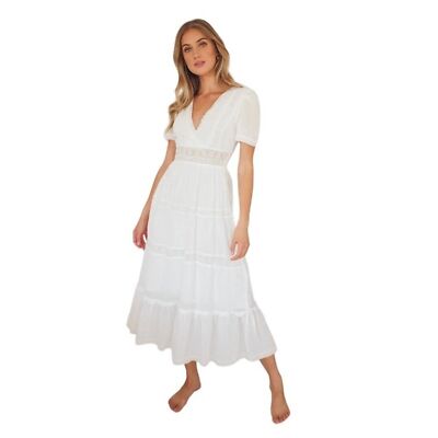 chinese dress ladies Ayden Midi Dress - White