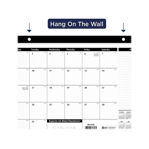 2023 AT-A-GLANCE 17.75" x 11" Monthly Desk Pad Calendar Black/White (SK14-00-23) - Picture 5 of 7