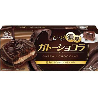 Morinaga, ''Gateau chocolat'' Cocoa Cake Sandwiches w/Cream 6pc in 1 box