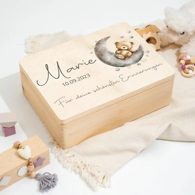 HANDGEFERTIGT Personalisierte Erinnerungskiste | Erinnerungsbox Taufgeschenk Geschenk Geburt
