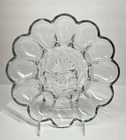 Vintage Anchor Hocking "Fairfield" 12 Deviled Egg Plate-10" MCM EUC Glass Picnic