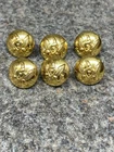 6 Civil War Union Officer Buttons 5/8” Brass Waterbury Repro Reenactor Uniform