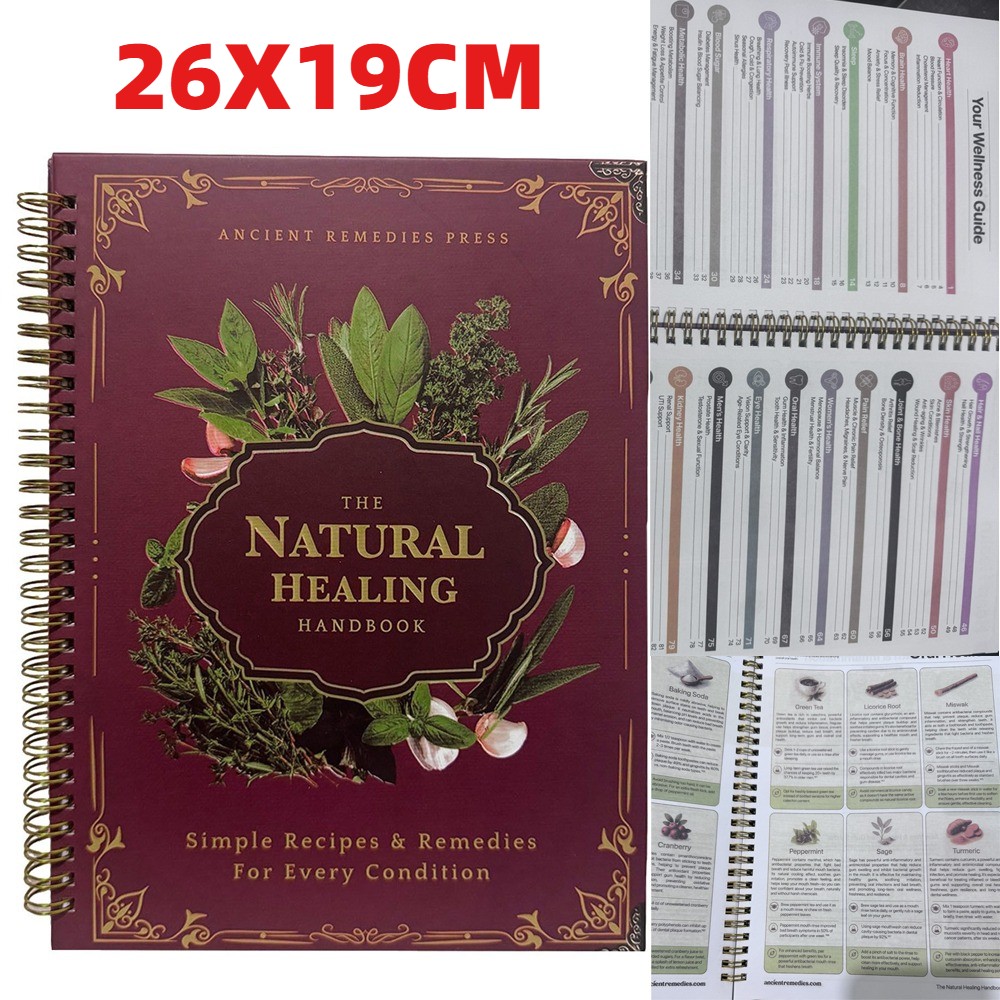 The Natural Healing Handbook, Spiral-Bound Guide for Herbal Remedies ...