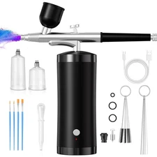 Airbrush Kit With Compressor 48PSI Rechargeable High Pressure Air Brush Set C...